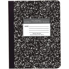 Roaring Spring Wide Ruled Hard Cover Composition Book 60 Sheets - 120 Pages - Printed - Sewn/Tapebound - Both Side Ruling Surface - Red Margin - 15 lb Basis Weight - 56 g/m&#178; Grammage - 9 3/4" x 7 1/2" Sheet Size - 0.27" Height x 7.5" Width x 9.8" Len