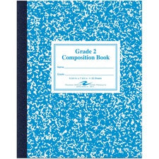 Roaring Spring Grade School Ruled Marble Flexible Cover Composition Book 50 Sheets - 100 Pages - Printed - Sewn/Tapebound - Both Side Ruling Surface - Red Margin - 15 lb Basis Weight - 56 g/m&#178; Grammage - 9 3/4" x 7 3/4" Sheet Size - 0.25" Height x 7.