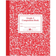 Roaring Spring Grade School Ruled Marble Flexible Cover Composition Book 50 Sheets - 100 Pages - Printed - Sewn/Tapebound - Both Side Ruling Surface - Red Margin - 15 lb Basis Weight - 56 g/m&#178; Grammage - 9 3/4" x 7 3/4" Sheet Size - 0.25" Height x 7.