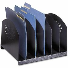 Safco Steel Desk Racks 6 Compartment(s) - Compartment Size : 2" - 8" Height x 12.12" Width x 11.12" Depth - Desktop - Powder Coated - Black - Steel - 1 Each