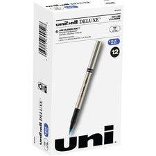 uniball&#8482; Deluxe Rollerball Pens 0.7 mm Fine Pen Point - Blue Ink - Champagne Barrel - 1 Dozen