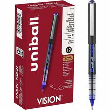 uniball&#8482; Vision Rollerball Pens 0.5 mm Micro Pen Point - Blue Ink - 1 Each