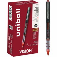uniball&#8482; Vision Rollerball Pens 0.5 mm Micro Pen Point - Red Ink - 1 Each