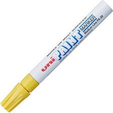 uniball&#8482; uni-Paint PX-20 Oil-Based Paint Marker Medium Marker Point - Yellow Ink - Oil Based - White Barrel - 1 Each