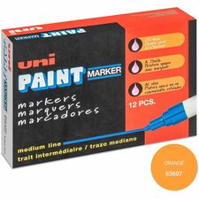 uniball&#8482; uni-Paint PX-20 Oil-Based Paint Marker Medium Marker Point - Orange Ink - Oil Based - White Barrel - 1 Each