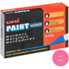uniball&#8482; uni-Paint PX-20 Oil-Based Paint Marker Medium Marker Point - Pink Ink - Oil Based - White Barrel - 1 Each