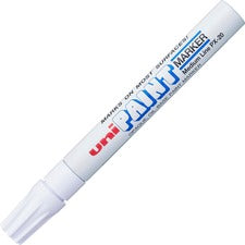 uniball&#8482; uni-Paint PX-20 Oil-Based Paint Marker Medium Marker Point - White Ink - Oil Based - White Barrel - 1 Each