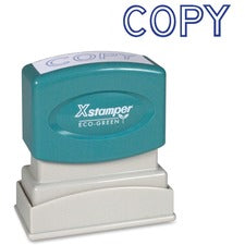 Xstamper COPY Title Stamp Message Stamp - COPY - 0.50" Impression Width x 1.63" Impression Length - 100000 Impression(s) - Blue - Recycled - 1 Each