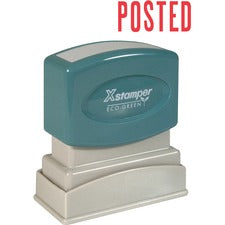Xstamper POSTED Title Stamp Message Stamp - POSTED - 0.50" Impression Width x 1.63" Impression Length - 100000 Impression(s) - Red - Recycled - 1 Each