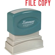 Xstamper FILE COPY Title Stamp Message Stamp - FILE COPY - 0.50" Impression Width x 1.63" Impression Length - 100000 Impression(s) - Red - Recycled - 1 Each
