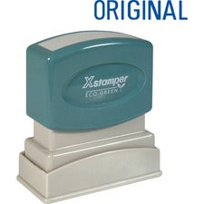 Xstamper ORIGINAL Title Stamp Message Stamp - ORIGINAL - 0.50" Impression Width x 1.63" Impression Length - 100000 Impression(s) - Blue - Recycled - 1 Each