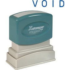 Xstamper VOID Title Stamp Message Stamp - VOID - 0.50" Impression Width x 1.63" Impression Length - 100000 Impression(s) - Blue - Recycled - 1 Each