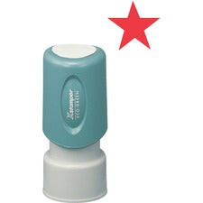 Xstamper Pre-Inked Star Shape Stamp Design Stamp - STAR - 0.63" Impression Diameter - Red - Recycled - 1 Each