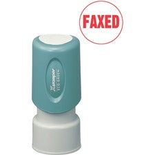 Xstamper Pre-Inked FAXED Stamp Message Stamp - FAXED - 0.63" Impression Diameter - Red - Recycled - 1 Each