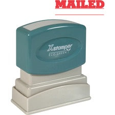 Xstamper MAILED Title Stamp Message Stamp - MAILED - 0.50" Impression Width x 1.63" Impression Length - 100000 Impression(s) - Red - Recycled - 1 Each