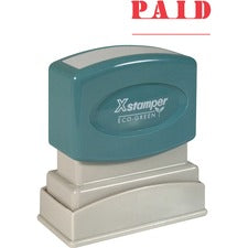 Xstamper PAID Title Stamp Message Stamp - PAID - 0.50" Impression Width x 1.62" Impression Length - 100000 Impression(s) - Red - Recycled - 1 Each