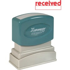 Xstamper RECEIVED Window Title Stamp Message Stamp - RECEIVED - 0.50" Impression Width x 1.63" Impression Length - 100000 Impression(s) - Red - Recycled - 1 Each