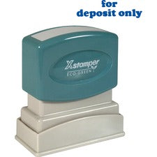 Xstamper "for deposit only" Title Stamp Message Stamp - FOR DEPOSIT ONLY - 0.50" Impression Width x 1.62" Impression Length - 100000 Impression(s) - Blue - Recycled - 1 Each