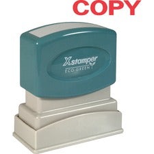 Xstamper Eco-Green COPY Title Stamp Message Stamp - COPY - 0.50" Impression Width x 1.62" Impression Length - 100000 Impression(s) - Red - Recycled - 1 Each