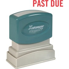 Xstamper PAST DUE Title Stamp Message Stamp - PAST DUE - 0.50" Impression Width x 1.62" Impression Length - 100000 Impression(s) - Red - Recycled - 1 Each