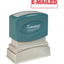 Xstamper E-MAILED Window Title Stamp Message Stamp - E-MAILED - 0.50" Impression Width x 1.62" Impression Length - 100000 Impression(s) - Red - Recycled - 1 Each