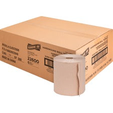 Genuine Joe Embossed Hardwound Roll Towels 7.90" Width x 800 ft Length - 2" Core - Natural - 6 / Carton