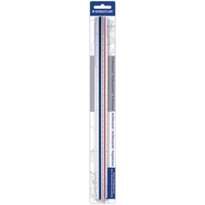 Staedtler 12" Architect Triangular Scale 12" Length x 1" Width - 3/32, 3/16, 1/8, 1/4, 3/8, 1/2, 3/4, 1, 1-1/2, 3, 16 Graduations - Imperial Measuring System - Polystyrene - White - 1 Each