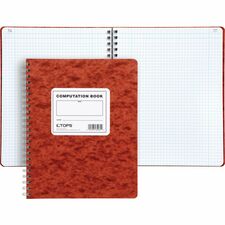 TOPS Engineer's Research & Computation Book 76 Sheets - Wire Bound - 9 1/2" x 11 3/4" Sheet Size - Ivory Paper - Red Cover - Numbered, Heavyweight - 1 Each