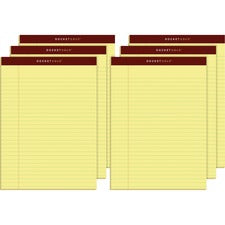 TOPS Docket Gold Legal Pads - Letter 50 Sheets - Double Stitched - 0.34" Ruled - 20 lb Basis Weight - Letter - 8 1/2" x 11" Sheet Size - Canary Paper - Burgundy Binding - Perforated, Hard Cover, Heavyweight, Bond Paper, Resist Bleed-through, Easy Tear, St