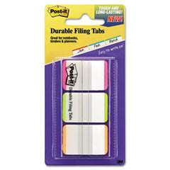 1" Lined Tabs, 1/5-Cut, Assorted Bright Colors, 1" Wide, 66/Pack