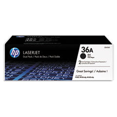 HP 36A, (CB436D) 2-pack Black Original LaserJet Toner Cartridges