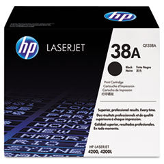 HP 38A, (Q1338A) Black Original LaserJet Toner Cartridge