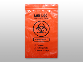 Red Opaque Reclosable 3-Wall Specimen Transfer Bag (Biohazard) - Size: 6 X 9 - Clear - Guage: 2 mil