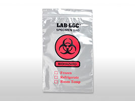 Reclosable 2-Wall Specimen Transfer Bag (Biohazard) - Size: 6 X 9 - Clear - Guage: 2 mil