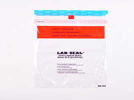 Lab Seal® Tamper-Evident Specimen Bags with Removable Biohazard Symbol - Size: 13 X 18 - Clear - Guage: 1.8 mil