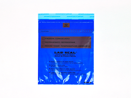 Lab Seal® Tamper-Evident Specimen Bags with Removable Biohazard Symbol - Blue Tint - Size: 6 X 10 - Blue - Guage: 1.8 mil