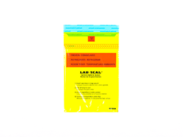 Lab Seal® Tamper-Evident Specimen Bags with Removable Biohazard Symbol - Yellow Tint - Size: 6 X 10 - Yellow - Guage: 1.8 mil