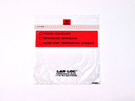 Lab-Loc® Specimen Bags with Removable Biohazard Symbol - Size: 12 X 15 - Clear - Guage: 2 mil