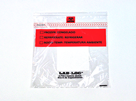 Lab-Loc® Specimen Bags with Removable Biohazard Symbol and Absorbent Pad - Size: 12 X 15 - Clear - Guage: 1.75 mil