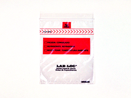 Lab-Loc® Specimen Bags with Removable Biohazard Symbol - Size: 4 X 6 - Clear - Guage: 1.75 mil