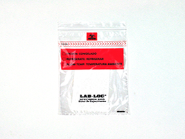 Lab-Loc® Specimen Bags with Removable Biohazard Symbol and Absorbent Pad - Size: 6 X 9 - Clear - Guage: 1.75 mil