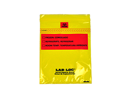 Lab-Loc® Specimen Bags with Removable Biohazard Symbol - Yellow Tint - Size: 6 X 9 - Guage: 1.75 mil