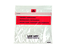 Lab-Loc® Specimen Bags with Removable Biohazard Symbol - Size: 8 X 10 - Clear - Guage: 1.75 mil