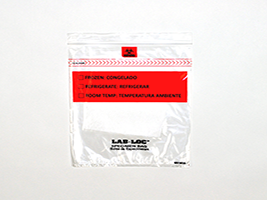 Lab-Loc® Specimen Bags with Removable Biohazard Symbol and Absorbent Pad - Size: 8 X 10 - Clear - Guage: 1.75 mil