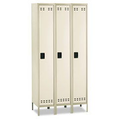 Single-Tier, Three-Column Locker, 36w x 18d x 78h, Two-Tone Tan