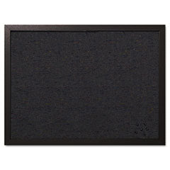 Designer Fabric Bulletin Board, 24 x 18, Black Surface, Black MDF Wood Frame