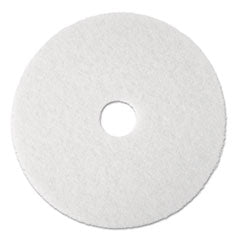 Low-Speed Super Polishing Floor Pads 4100, 20" Diameter, White, 5/Carton