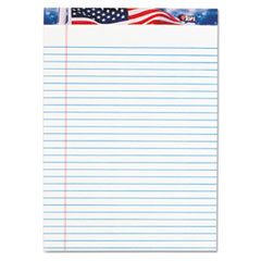 American Pride Writing Pad, Wide/Legal Rule, Red/White/Blue Headband, 50 White 8.5 x 11.75 Sheets, 12/Pack