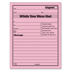 Pink Message Pad, One-Part (No Copies), 4.25 x 5.5, 50 Forms/Pad, 12 Pads/Pack