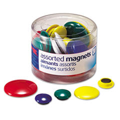 Assorted Magnets, Circles, Assorted Sizes and Colors, 30/Tub